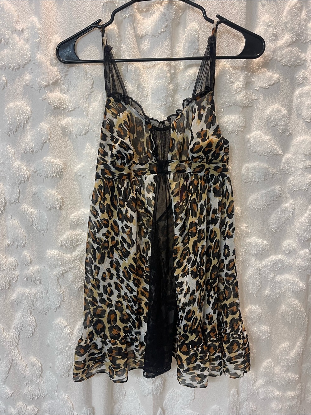 Betsey Johnson leopard print babydoll dress